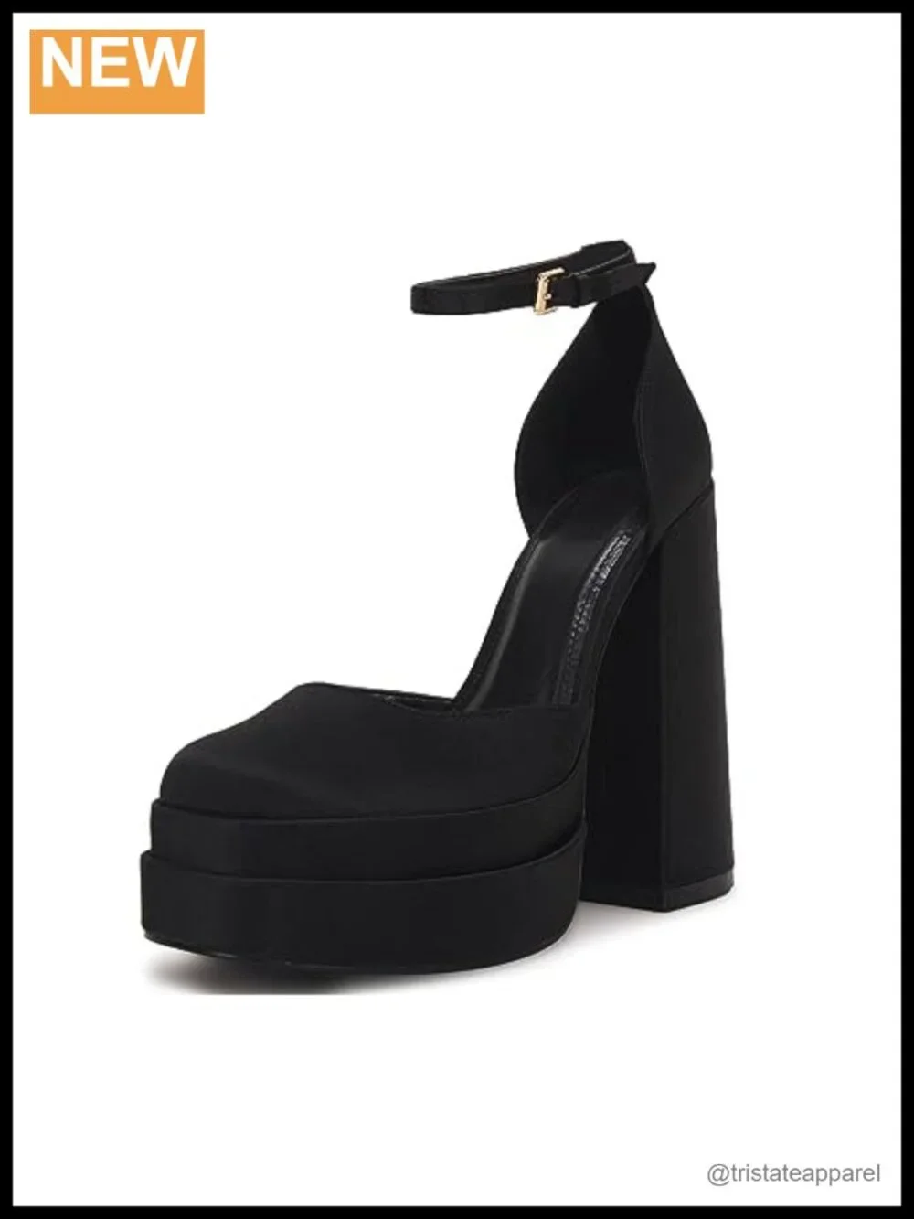 Womens Chunky Platform Heels Satin Ankle Strap Block High Pumps Party Wedding